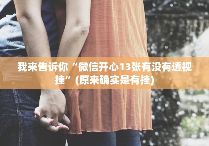 我来告诉你“微信开心13张有没有透视挂”(原来确实是有挂)